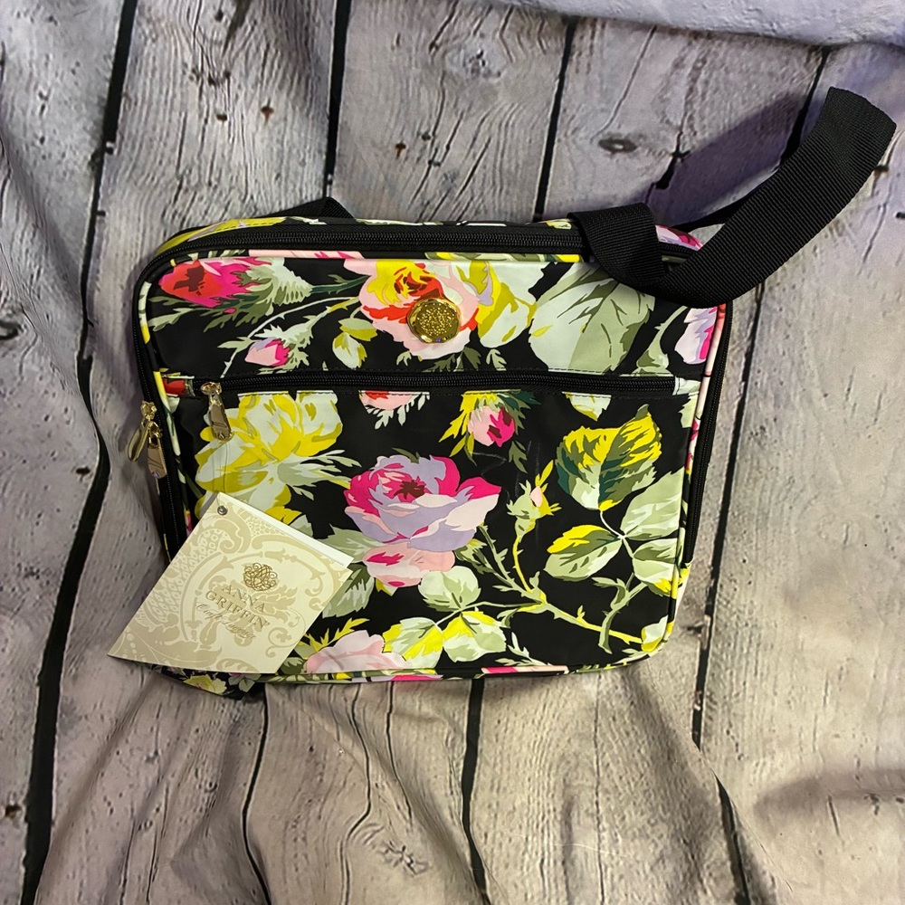 Anna Griffin Annalise Floral Removable Zipper Bag‎ Pouch for Rolling Luggage NWT